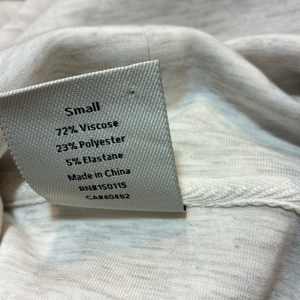 Varley Sophie Dress Marled Ivory Sz S Comfy Soft Mini Cinched Waist - Picture 9 of 10